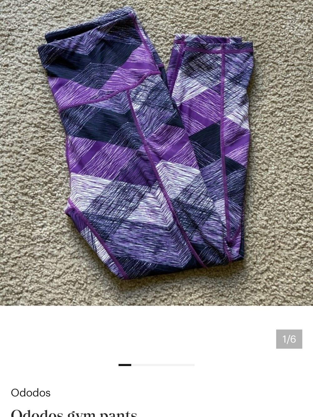 Ododos Women's Purple Geo-Print Active Leggings Sz M Super Soft